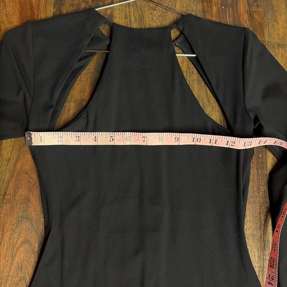 Susana Monaco Cutout Bodycon Dress | Black Long Sleeve Mini | Size XS - Picture 5 of 6